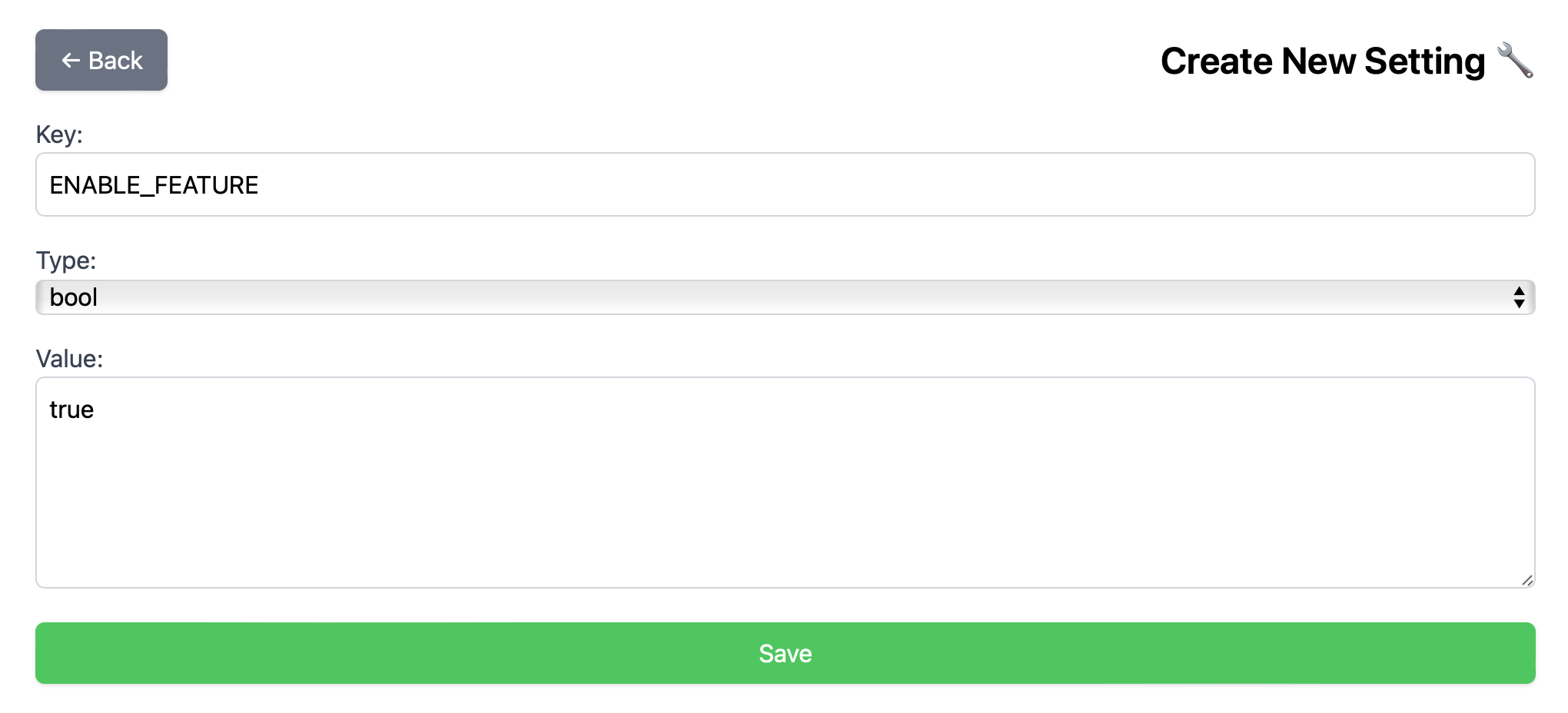 Create feature flag screen